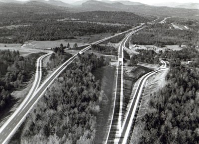 I87 Exit 25, 1967. Courtesy of the Federal Highway Authority.