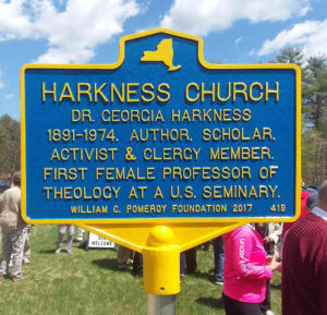 Harkness Church historical marker, 780 Hallock Hill Road, Peru, New York