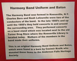 Exhibit: Keeseville Harmony Band description