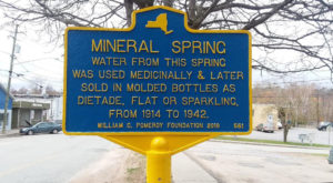 Mineral Spring historical marker, 92 Kent Street, Keeseville