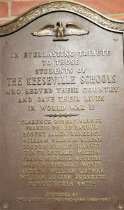 Keeseville World War II plaque