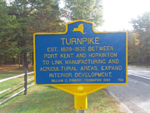 Port Kent-Hopkinton Turnpike historical marker, Route 373 Fairway Drive, Keeseville