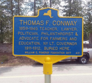 Thomas Franklin Conway burial place historical marker, 7 Spring Street, Keeseville