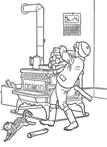Coloring page: firewood