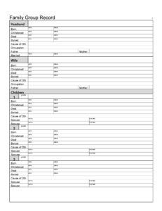 Family group record form, page 1